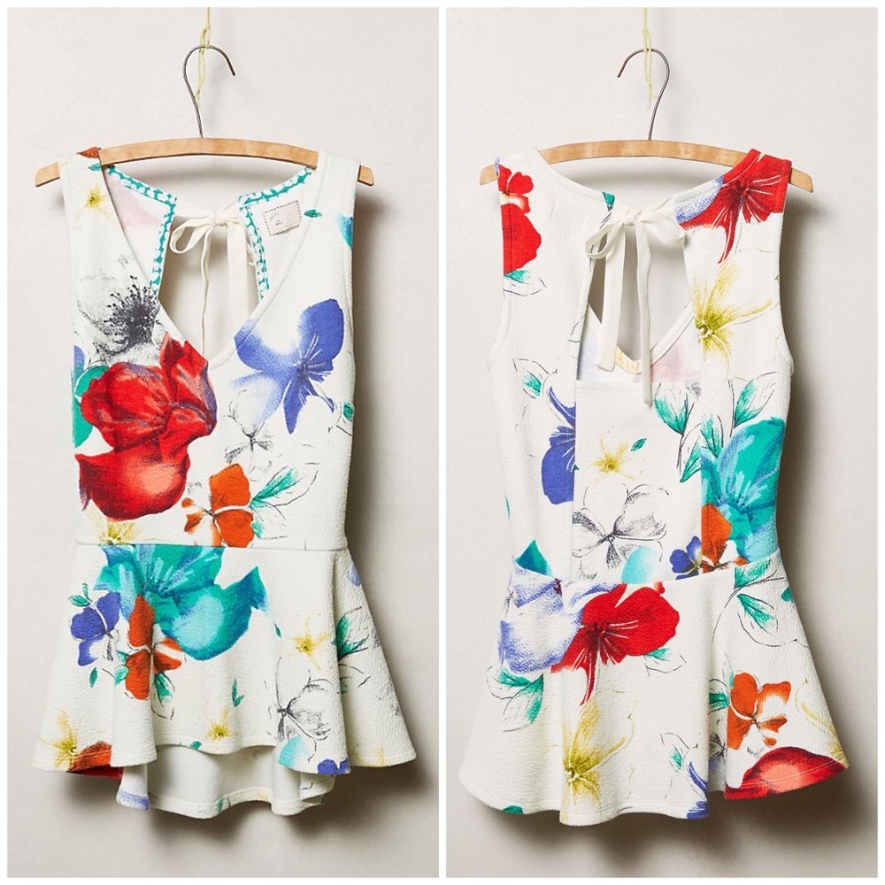 Anthropologie Postmark Flynn Peplum Top XS